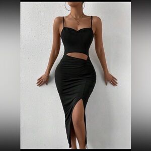 Elegant Black Cutout Dress